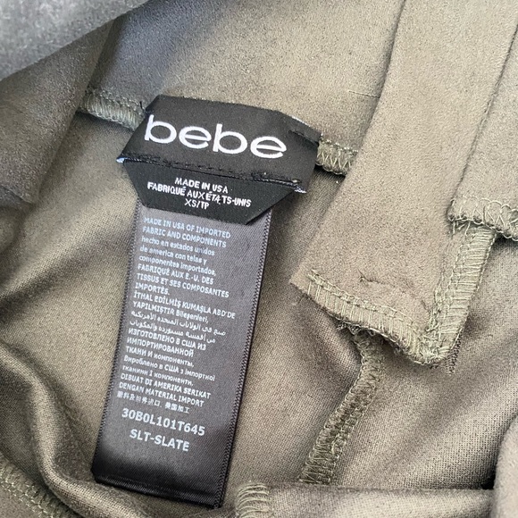 LADIES “BEBE” XS NARROW PANTS~SUEDE LIKE~SLATE GREEN COLOUR~LIKE NEW! - Picture 3 of 9